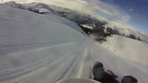 100 meter piste slide with no skies (82Km_h) GoPro Hero
