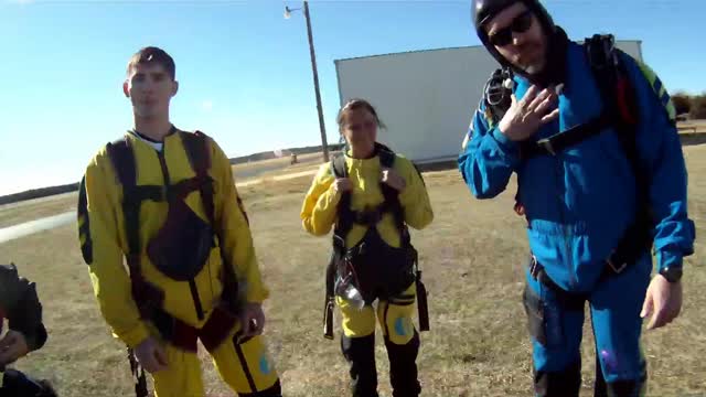 First paid tandem skydiving video