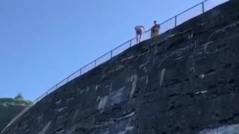 Collab copyright protection - guy jumps off bridge hard