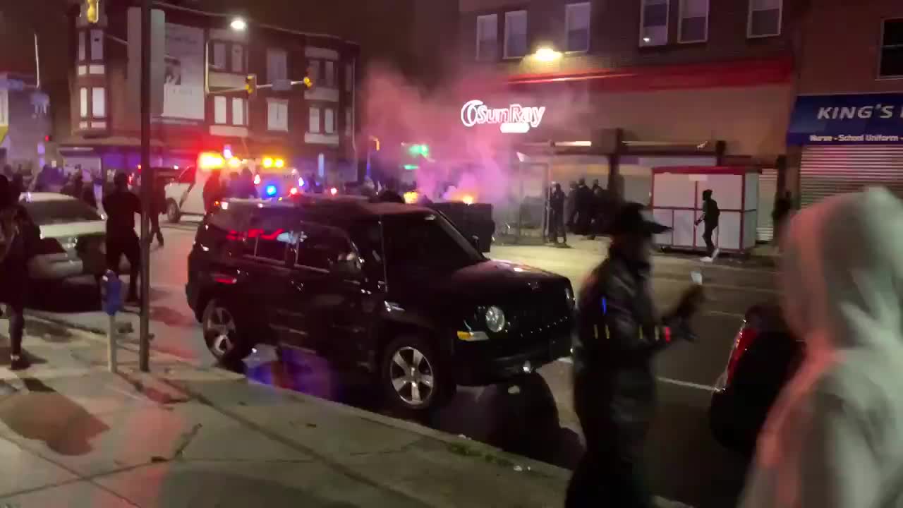 Philadelphia Riots. Fires in the streets.