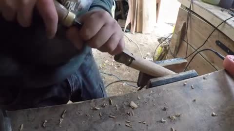 Flatten The End Of The Handle With A Knife