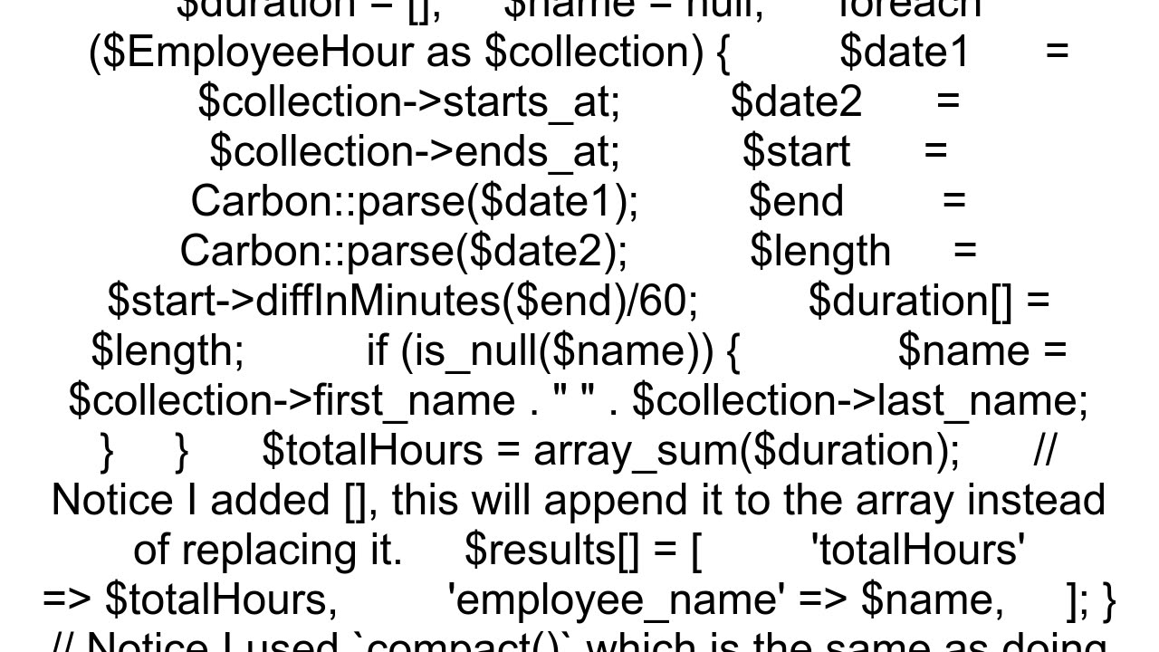 How to return collection or array data to view after looping through foreach