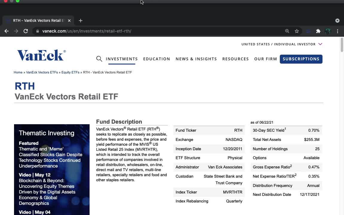 RTH ETF Introduction (Retail)