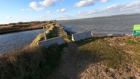 By the sea on a sunny and windy day