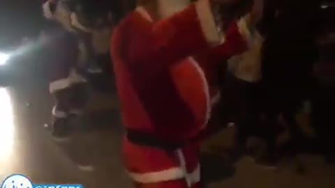 Dancing santa in New Julfa, Isfahan