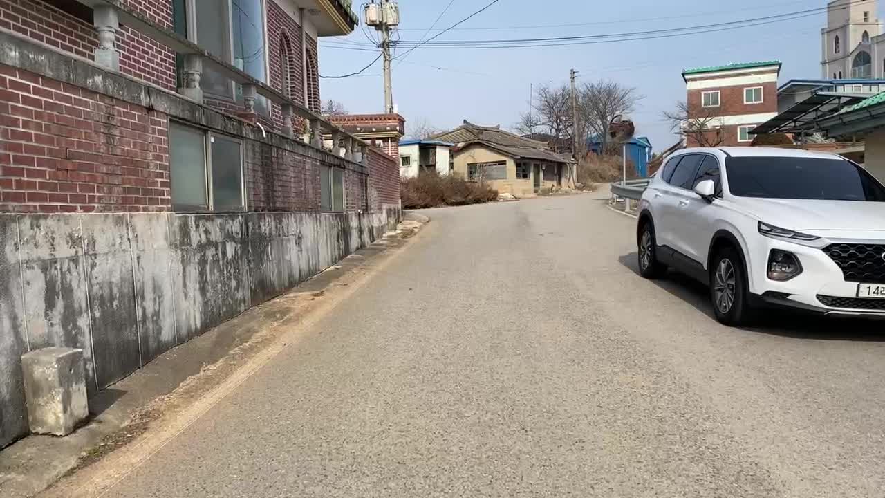 Walking on a rural road in Korea