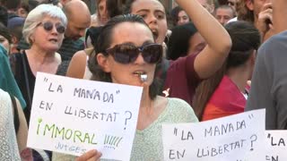 Protestas en España por libertad de 'La Manada', condenados por caso de abuso sexual