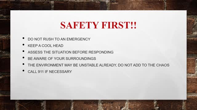 GA Basic Security Officer Course Part 9 First Aid