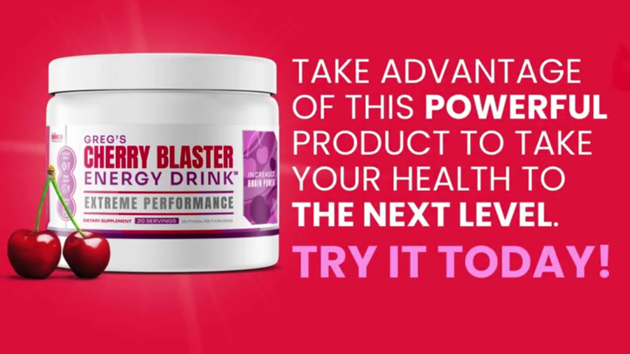 Try Greg's Cherry Blaster Energy Drink Today