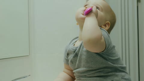 baby brushing teeth beautiful baby