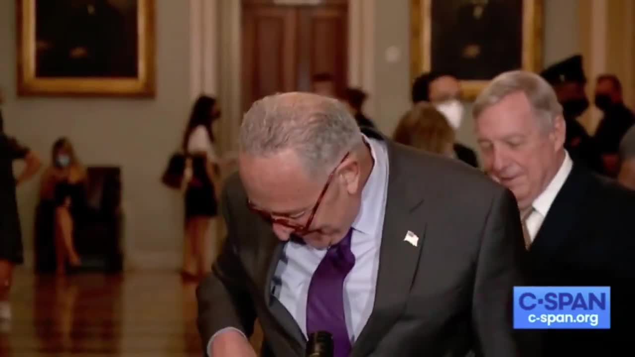 Chuck Schumer sneezes and assures everyone it’s because he ate a nice meal.