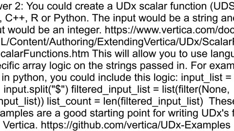 Convert String to array and validate size on Vertica