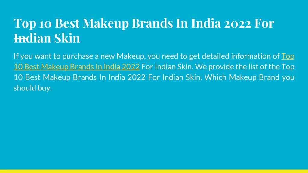 Top 10 Best Makeup Brands In India