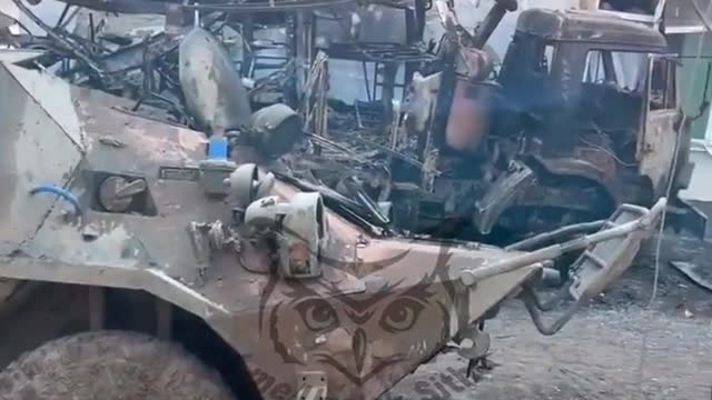 Ukrainian BTR-3M2 120mm self-propelled mortar was destroyed in Mariupol by Russian forces