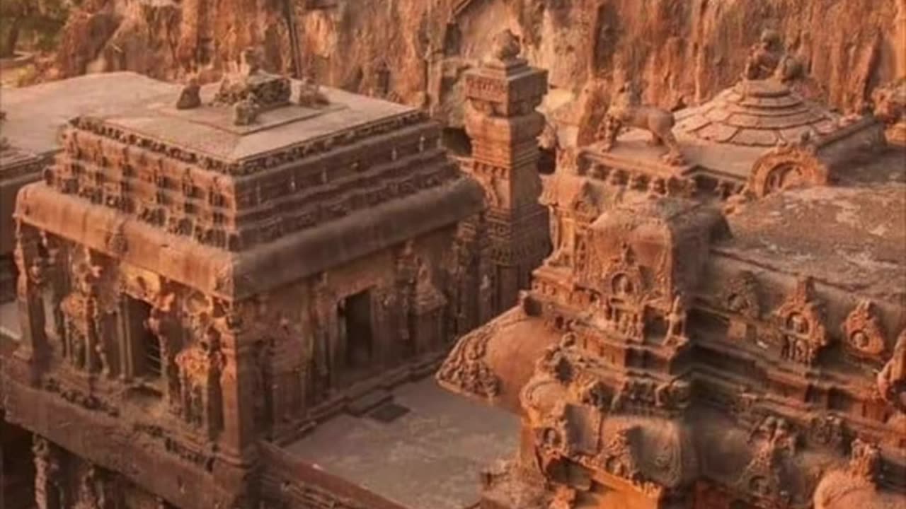 THIS TEMPLE WAS CARVED OUT OF A MOUNTAIN BUT NOBODY KNOWS HOW