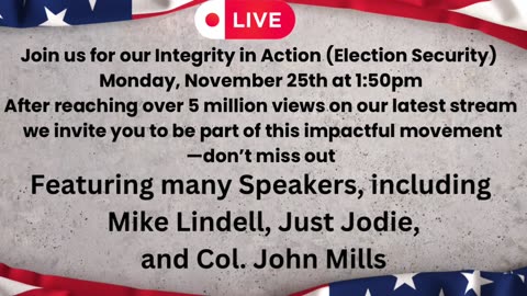 Live, Monday at 1:50pm! Election Security in action!