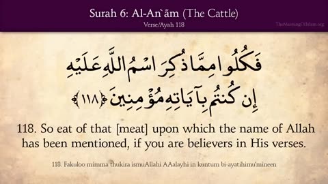 Quran: 6. Surat Al-An'am (The Cattle): Arabic and English translation HD