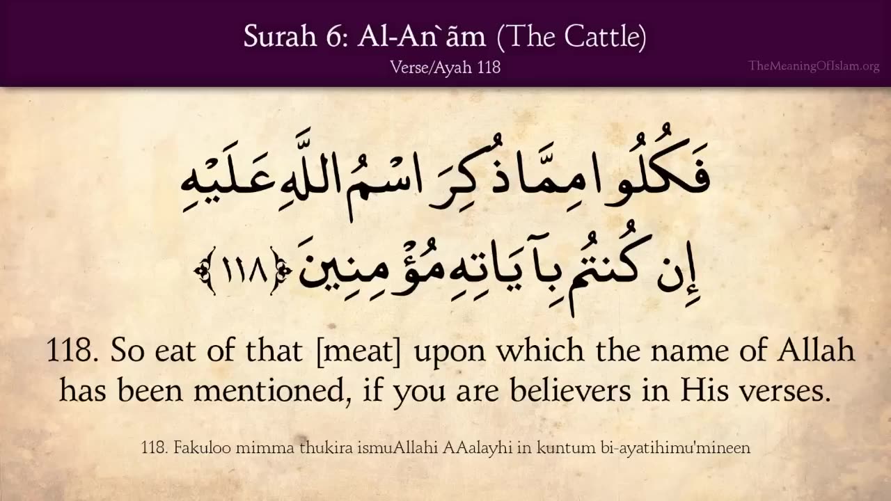 Quran: 6. Surat Al-An'am (The Cattle): Arabic and English translation HD