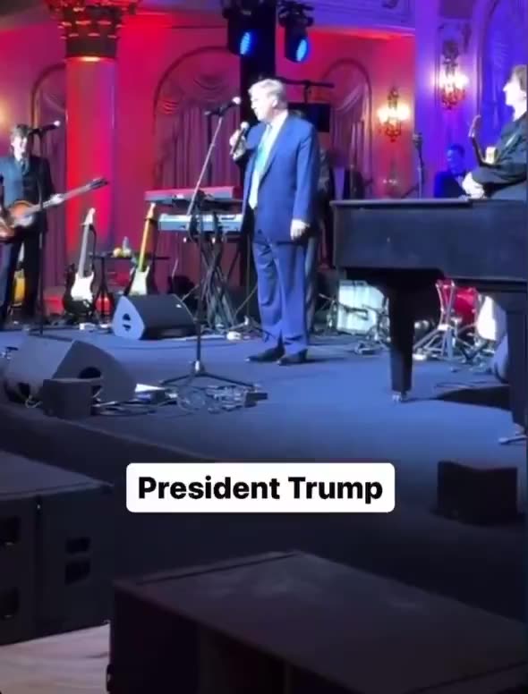 Hungary's Prime Minister Viktor Orban at Mar-A-Lago dinner reception with President Trump.