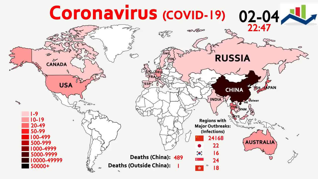 World Map Timelapse of the Coronavirus (Since January 2020)