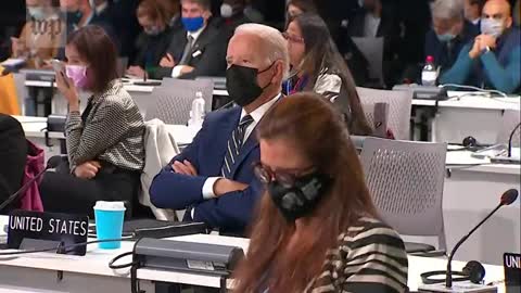 Biden appears to fall asleep(Again)during COP26 opening speeches