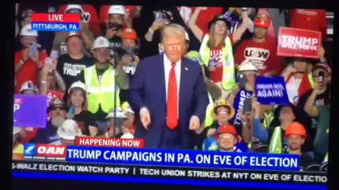 🦅 OAN rally Pittsburgh PA president Donald j trump you get out there and vote early