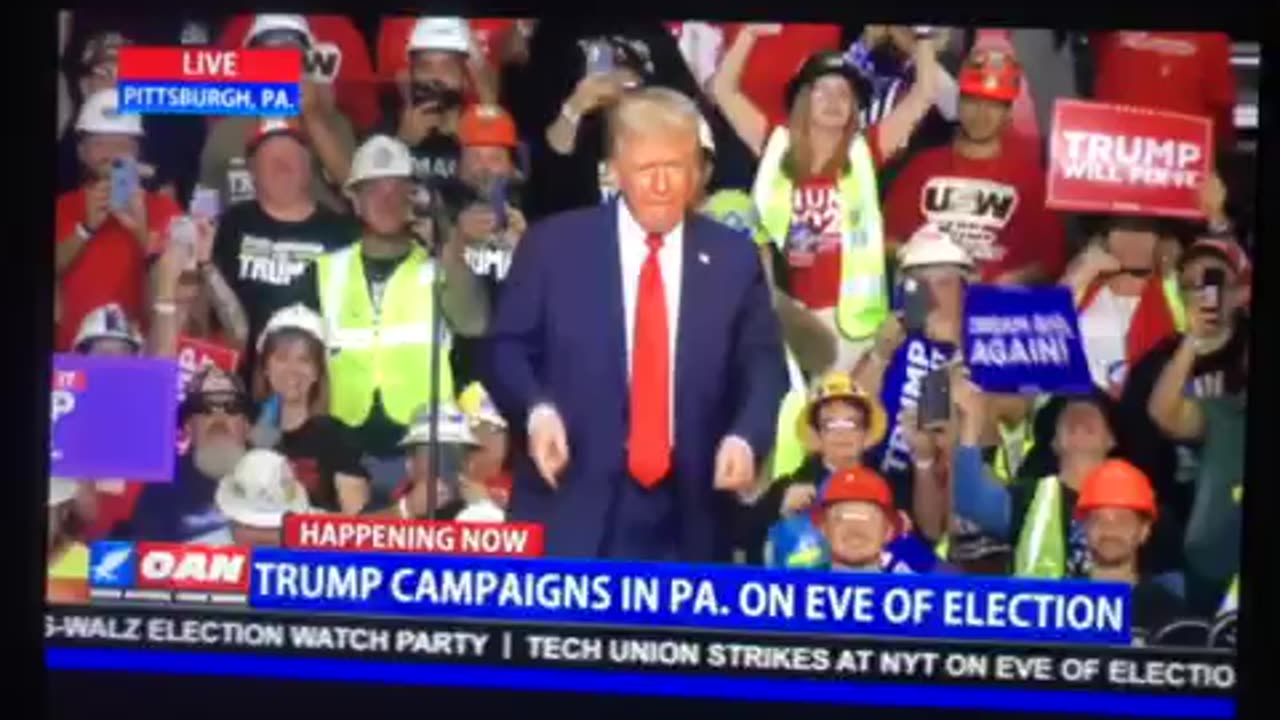 🦅 OAN rally Pittsburgh PA president Donald j trump you get out there and vote early