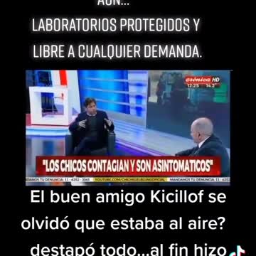 AXEL KICILOFF ADMUTE QUE NO SON VACUNAS,SINO SUSTANCIAS EXPERIMENTALES