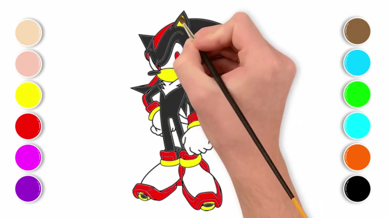 How to Draw Shadow The Hedgehog from Sonic Easy Step and Coloring PART 1