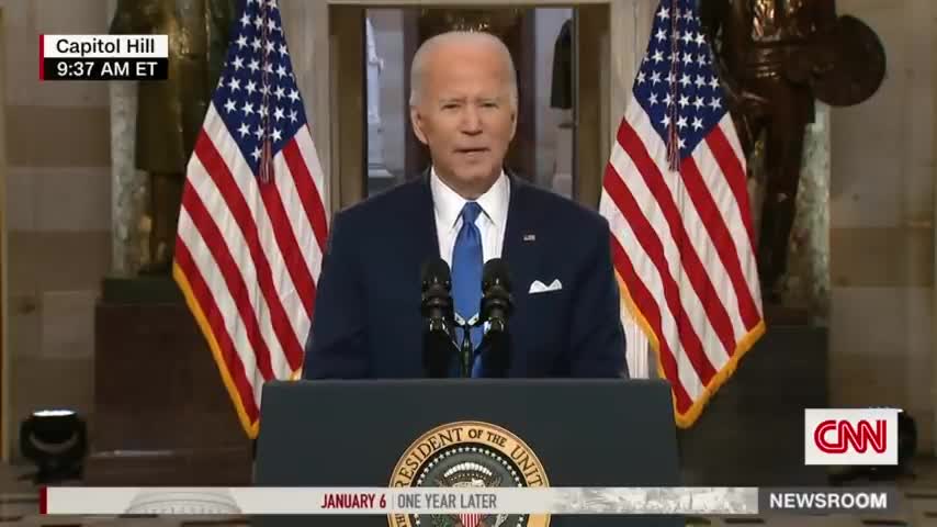 Biden tears into Trump during the day of January 6th speech