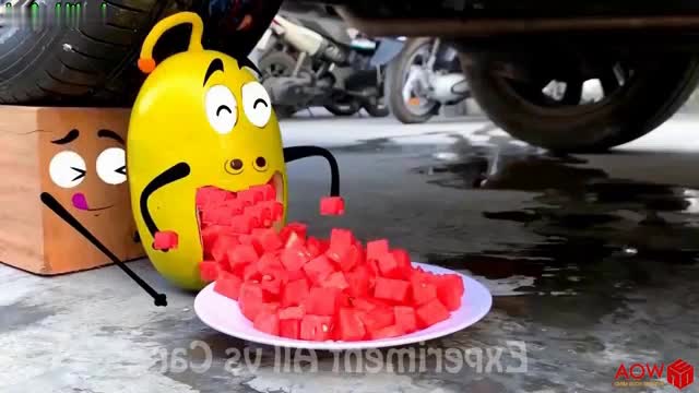 Crushing crunchy-soft things by car tire experiment car-vs-nails-coca-cola doodles funny videos