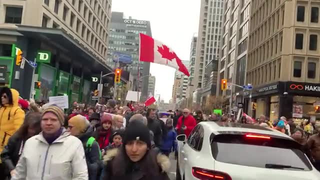 Toronto, Canada: Vaccine mandate/lockdown protest Nov. 20, 2021