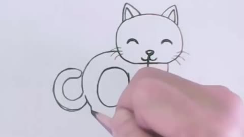 How to turn Words Cat Into a Cartoon Cat, Wordtoon, drawing for kids.