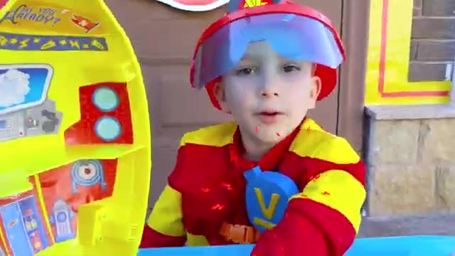 Vlad pretend play Fireman toys