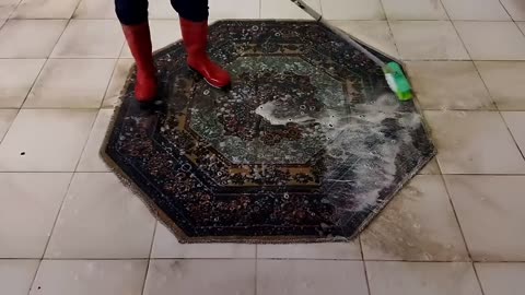 Flooded - Hard dirty carpet cleaning satisfying rug cleaning ASMR