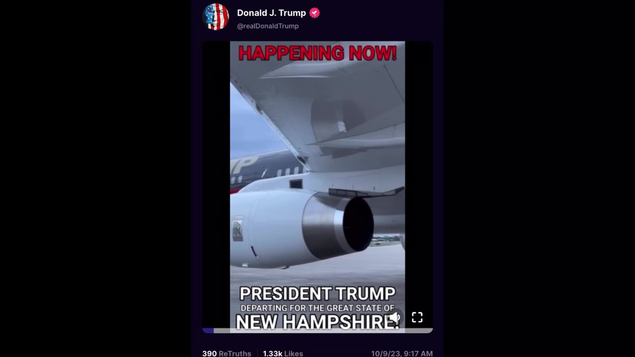 Trump heading to New Hampshire 10/09/23