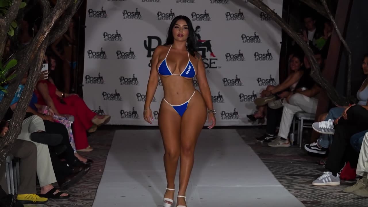 Runway Model Gabriela Miranda in Slow Motion | Posh and Purpose Swimwear Show | Miami Swim Week