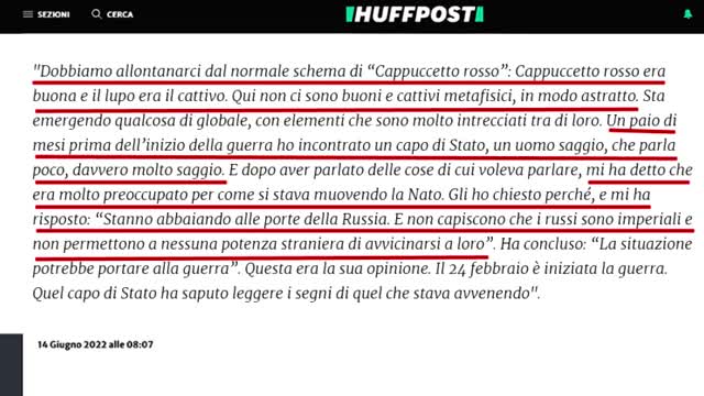 Dichiarazioni del Papa contro la Nato e controllo dell'informazione a riguardo