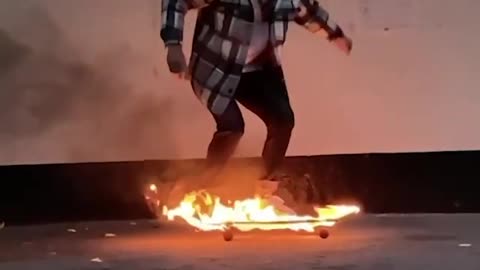 Burning Skateboard