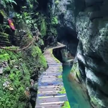 I think this is Vintgar Gorge in Slovenia for those of you who are wondering