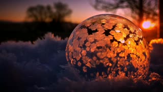 Bubble Freeze at Sunset