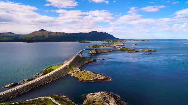 atlantic ocean road aerial footage norway