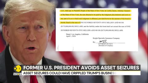 WION News U.S: Donald Trump post 175 million bond in civil froud case l