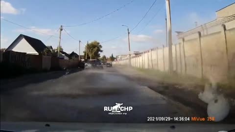 Overtaking through a muddy puddle in never a good idea