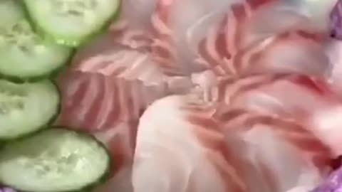 Delicious snacks, colorful rice and fish