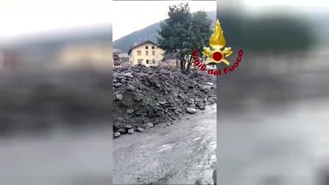 Watch an alpine stream burst its banks in Italy