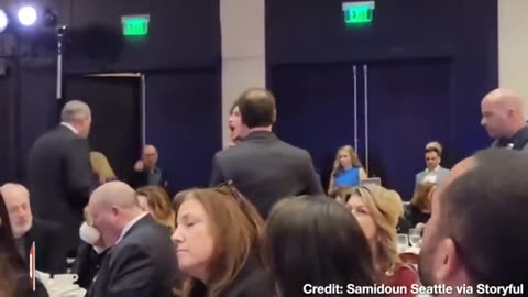 Anti Genocide Protesters Interrupt Nancy Pelosi Speech in Seattle