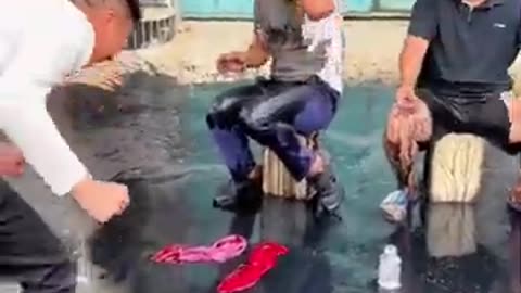 Balloon shower funny video