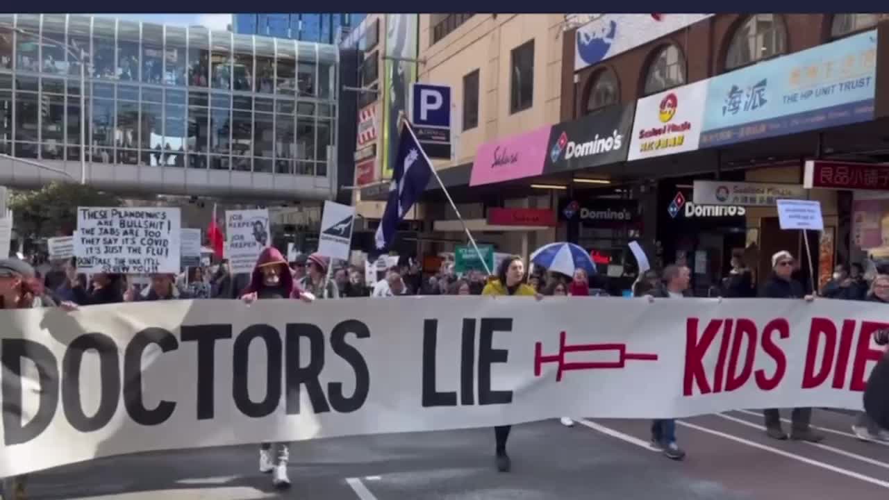 Melbourne protest continued condemning doctors who lied about vaccine that caused deaths to kids