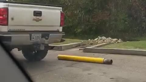 Truck in Taco Bell Drive-Through Takes Out Pole